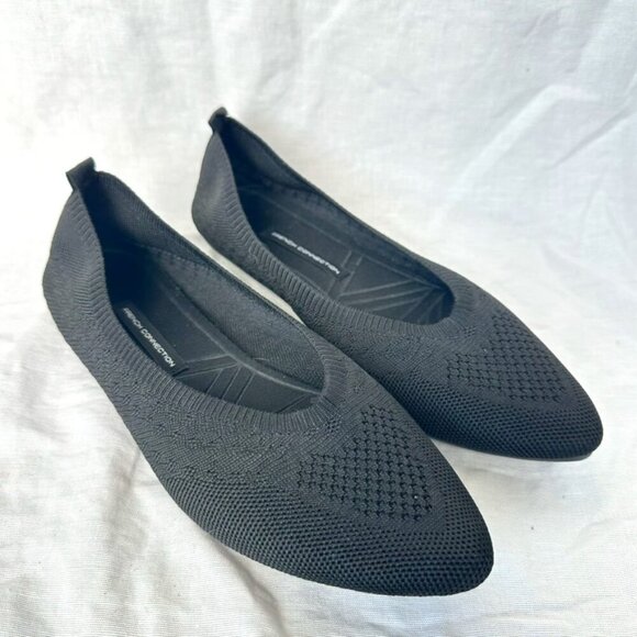 French Connection Womens Size 10 Knit Black Cushioned Ballet Flat Teacher Career - Picture 1 of 6